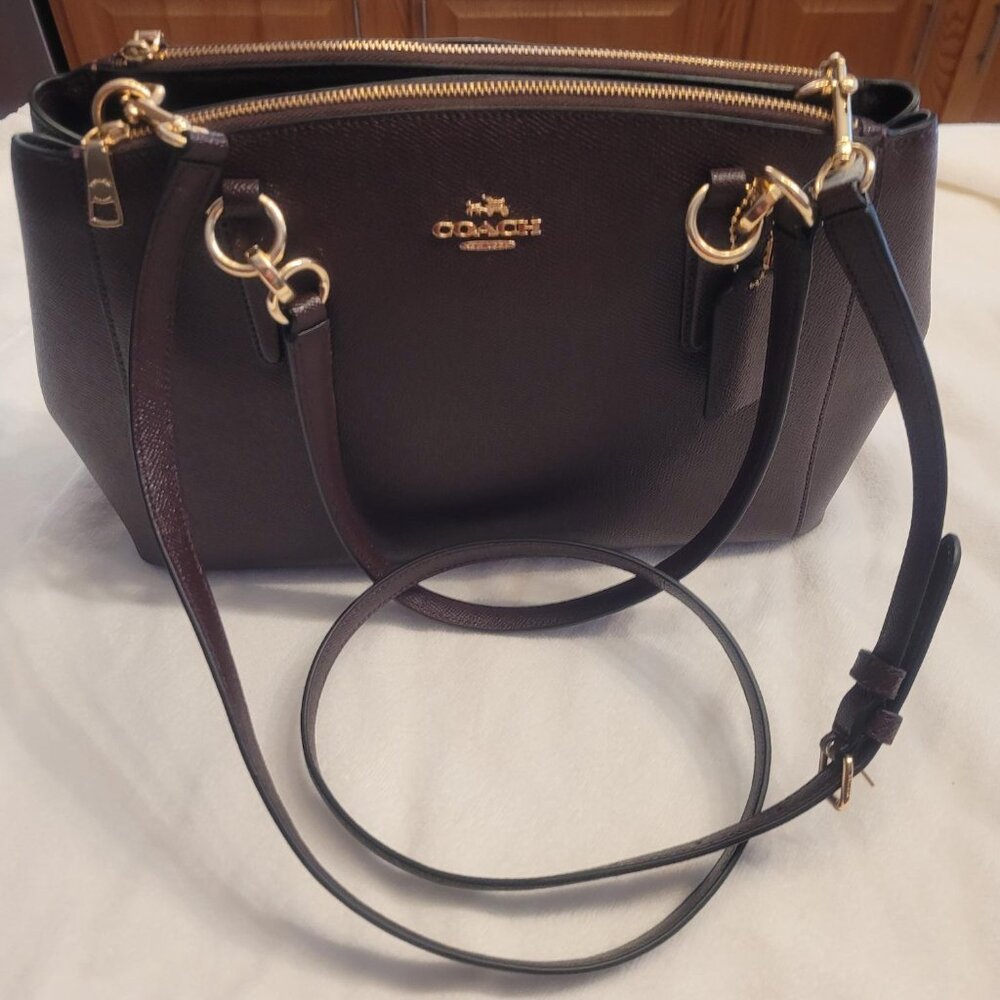 Coach Small Christie Carryall in Cross-grain Leather Oxblood Color NWT - Picture 8 of 13